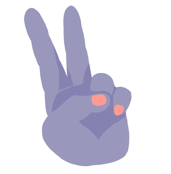 Hand Victory Sign Illustartion Phone Action Gesture Drawing Icon — стоковое фото