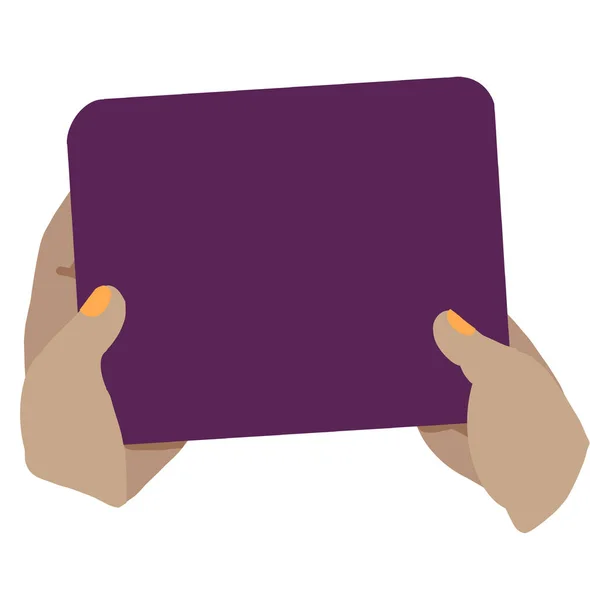 Ręka Trzymając Tablet Ilustracja Telefon Gest Działania Rysunek Ikona — Zdjęcie stockowe