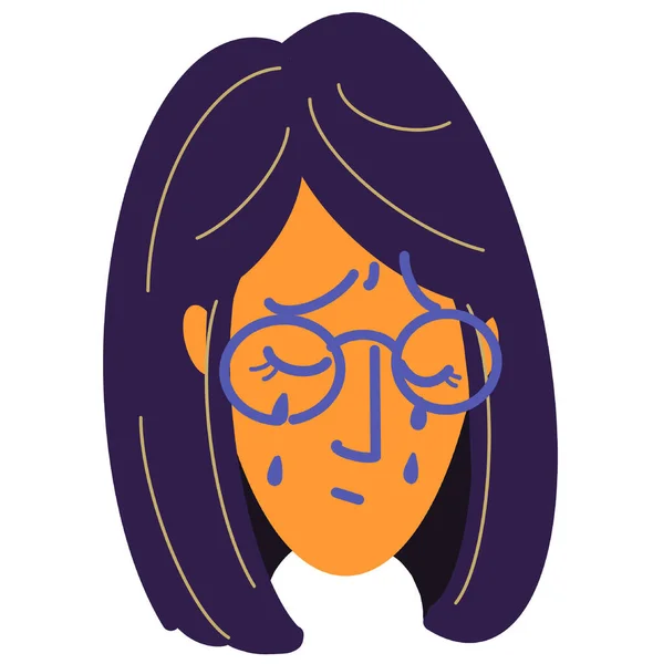 Gesichtsausdruck Der Frau Glücklich Traurig Weinend Lachen Gelangweilt Zeichnung Illustration — Stockfoto