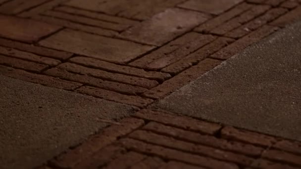 园林式古砖夜间布局路径的石榴石图案设计 — 图库视频影像
