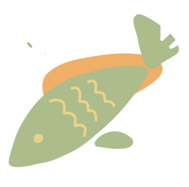 Okyanusun altında hayvan ve mercan boho organik el çizimi ikonu