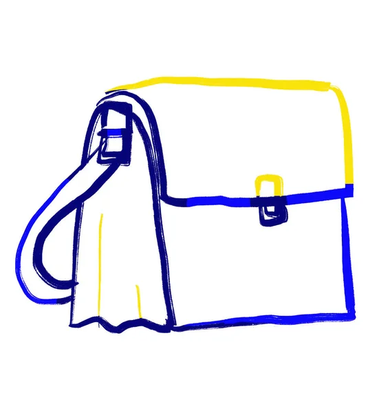 Primary Color Scheme Red Blue Yellow Everyday Object Hand Drawn — ストック写真