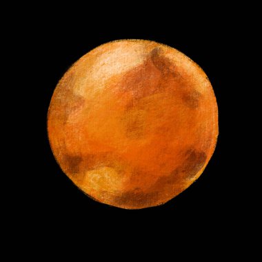 Mars Güneş Sistemi Gezegenleri Resim çizimi Tebeşir Sanatı