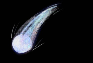 Kuyruklu yıldız kayan meteor çizimi resim çizimi