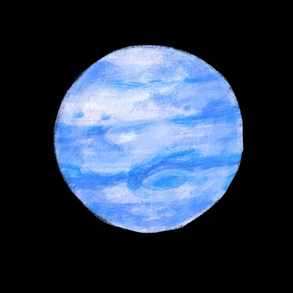Colorido Planeta Estrela Espaço Ilustração Pintura Giz Arte Desenho — Fotografia de Stock