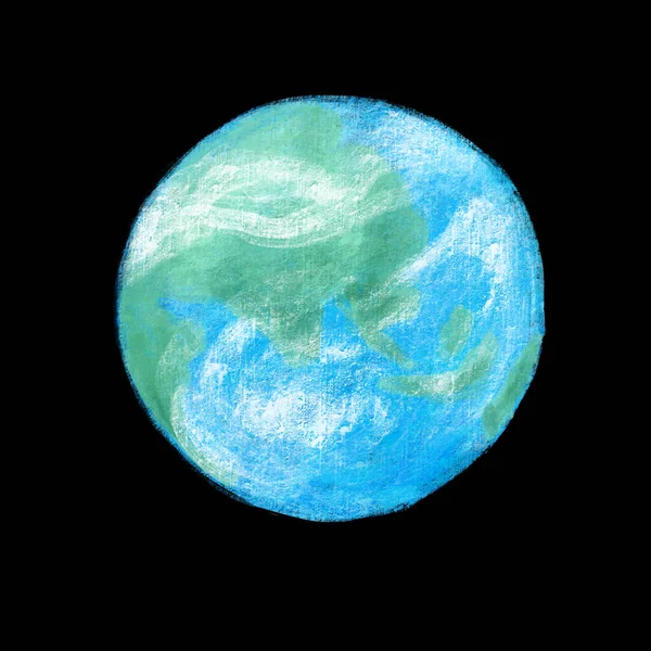 Earth Solar System Planets Illustration Painting Chalk Art Drawing — 스톡 사진