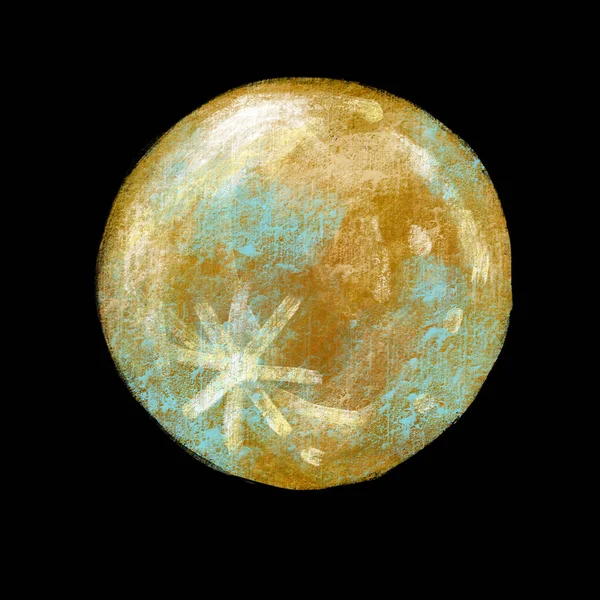 Mercure Système Solaire Planètes Illustration Peinture Craie Art Dessin — Photo