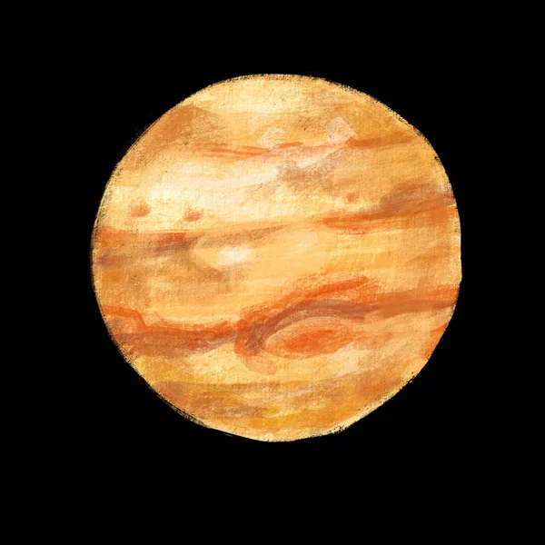 Jupiter Solar System Planets Illustration Painting Chalk Art Drawing — стоковое фото