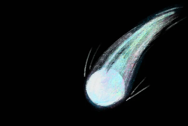 Κομήτης Γυρίσματα Αστέρι Απεικόνιση Μετεωρίτη Ζωγραφική Τέχνη Σκίτσο — Φωτογραφία Αρχείου