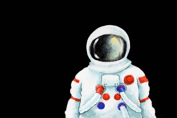 Astronaute Personnage Scaphandre Artistique Sketh Illustration Peinture Style — Photo