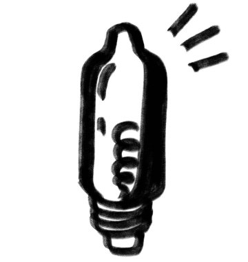 Yaratıcı çözüm ampul el karalama çizimi resim simgesi sanatsal çizgi