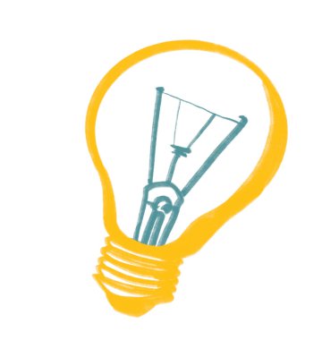 Yaratıcı çözüm ampul el karalama çizimi resim simgesi sanatsal çizgi