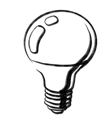 Yaratıcı çözüm ampul el karalama çizimi resim simgesi sanatsal çizgi
