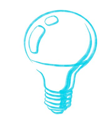 Yaratıcı çözüm ampul el karalama çizimi resim simgesi sanatsal çizgi