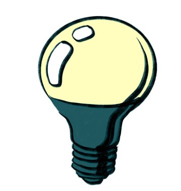 Yaratıcı çözüm ampul el karalama çizimi resim simgesi sanatsal çizgi