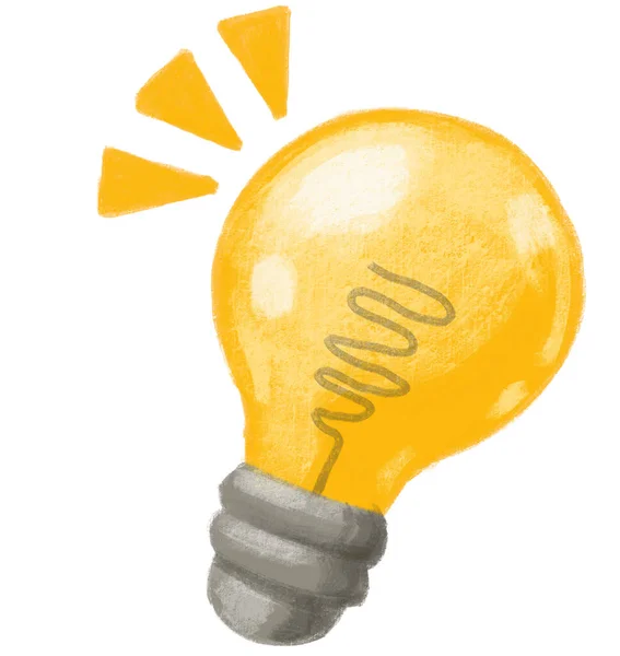 Creative Solution Light Bulb Hand Draw Doodle Illustration Icon Artistic — 스톡 사진