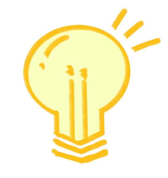 Creative Solution Light Bulb Hand Draw Doodle Illustration Icon Artistic — 스톡 사진
