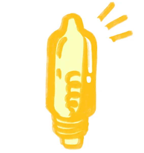 Creative Solution Light Bulb Hand Draw Doodle Illustration Icon Artistic — Stock Photo, Image