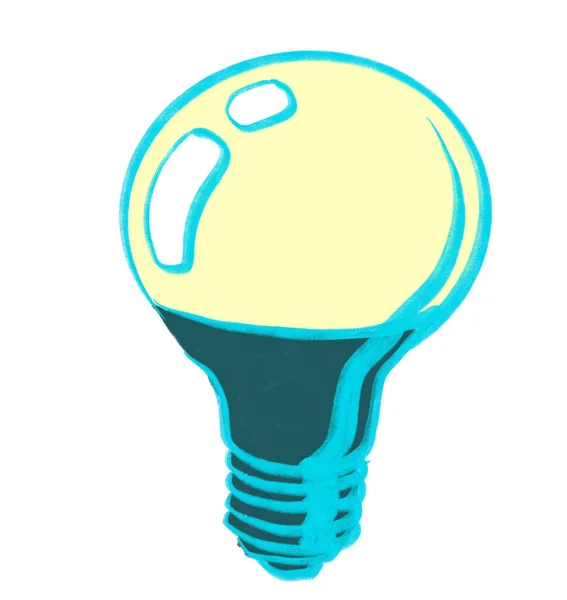 Creative Solution Light Bulb Hand Draw Doodle Illustration Icon Artistic — Stock Photo, Image