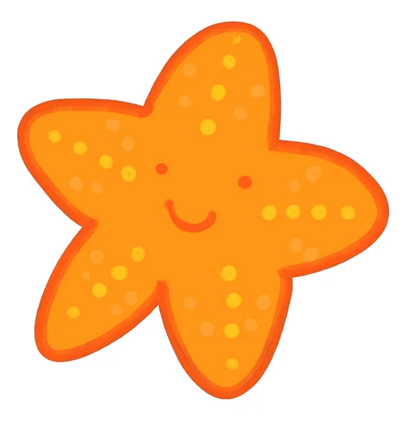 Starfish Marine Sea Animal Cartoon Hand Drawn Doodle Illustration Art — Stock fotografie