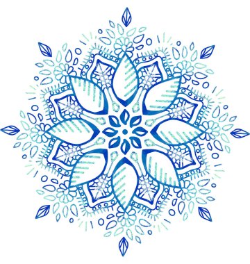 Mandala desenli süs el çizimi simetrik meditasyon