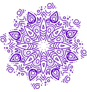 Mandala desenli süs el çizimi simetrik meditasyon