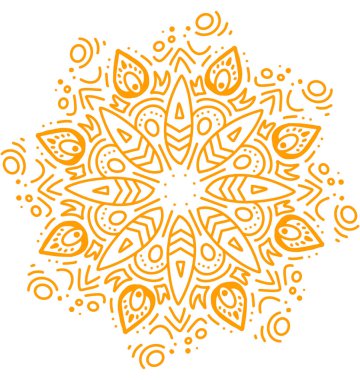 Mandala desenli süs el çizimi simetrik meditasyon