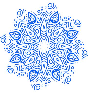 Mandala desenli süs el çizimi simetrik meditasyon