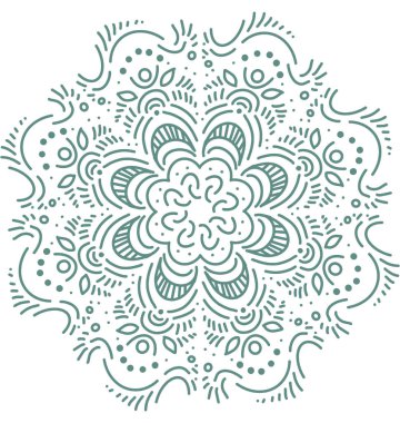 Mandala desenli süs el çizimi simetrik meditasyon