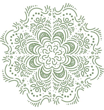 Mandala desenli süs el çizimi simetrik meditasyon