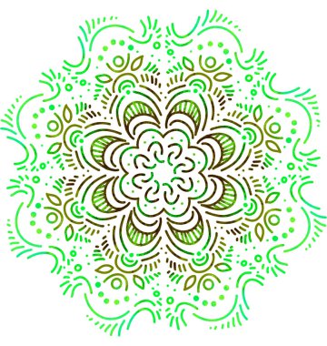 Mandala desenli süs el çizimi simetrik meditasyon