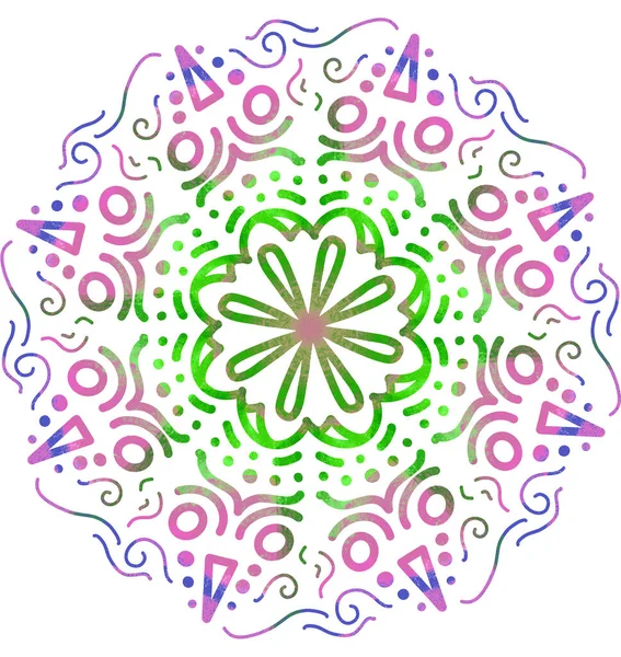 Mandala desenli süs el çizimi simetrik meditasyon