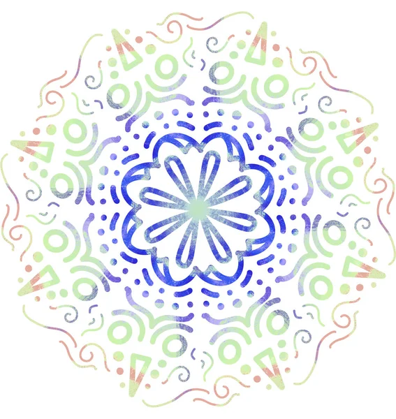 Patrón Mandala Ornamento Dibujo Mano Ilustración Meditación Simétrica — Foto de Stock