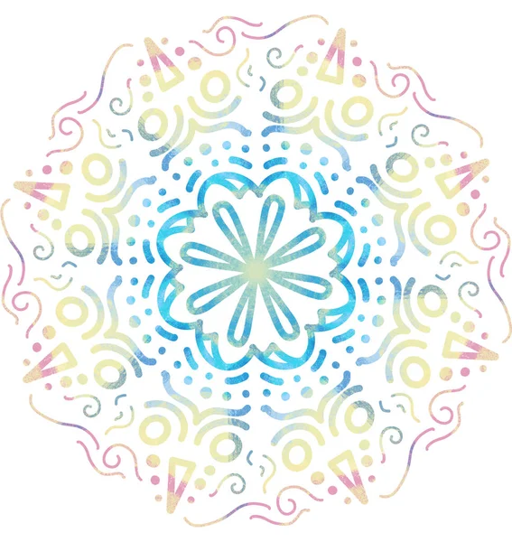 Mandala desenli süs el çizimi simetrik meditasyon