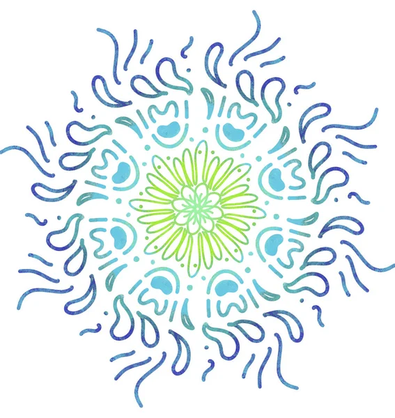 Mandala Μοτίβο Στολίδι Χέρι Σχέδιο Απεικόνιση Συμμετρικό Διαλογισμό — Φωτογραφία Αρχείου
