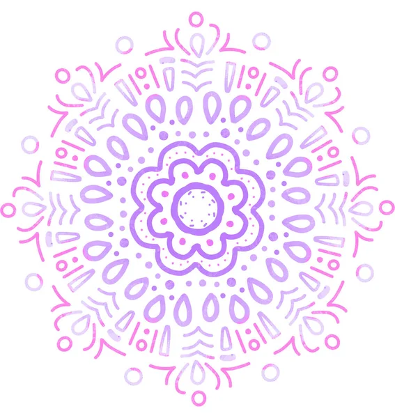 Patrón Mandala Ornamento Dibujo Mano Ilustración Meditación Simétrica — Foto de Stock