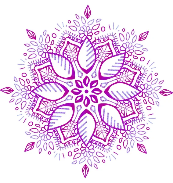 Mandala Padrão Ornamento Mão Desenho Ilustração Simétrica Meditação — Fotografia de Stock