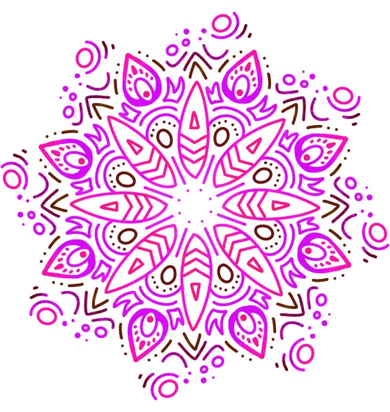 Mandala Pattern Ornament Hand Drawing Illustration Symmetrical Meditation — 图库照片