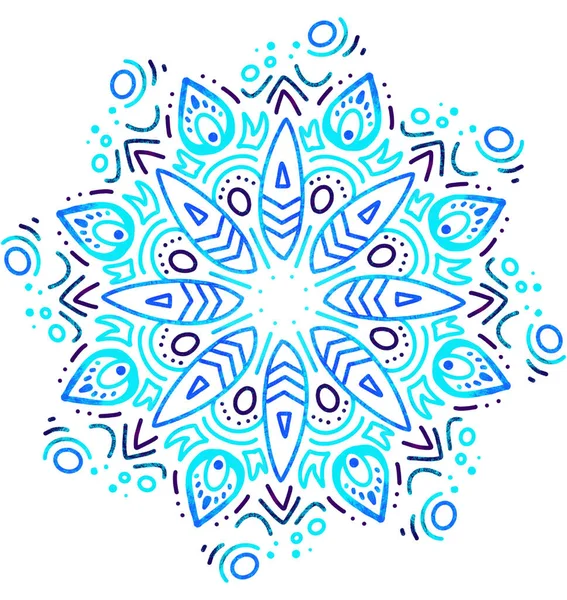 Mandala desenli süs el çizimi simetrik meditasyon