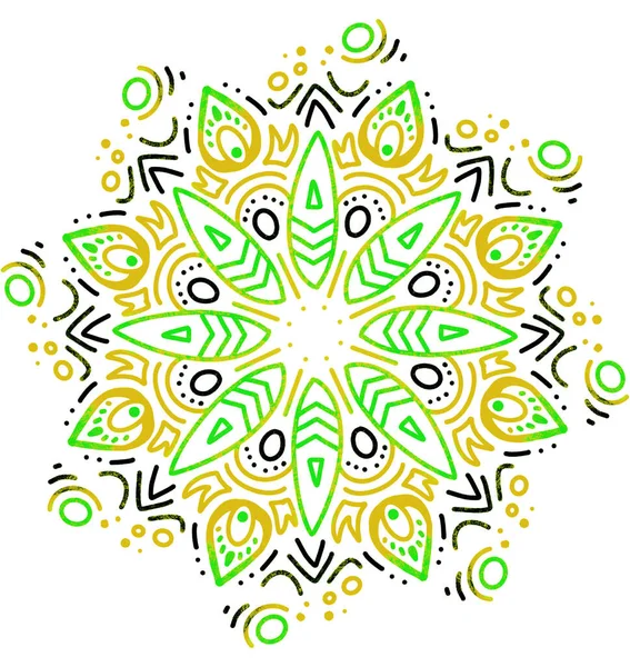 Mandala desenli süs el çizimi simetrik meditasyon