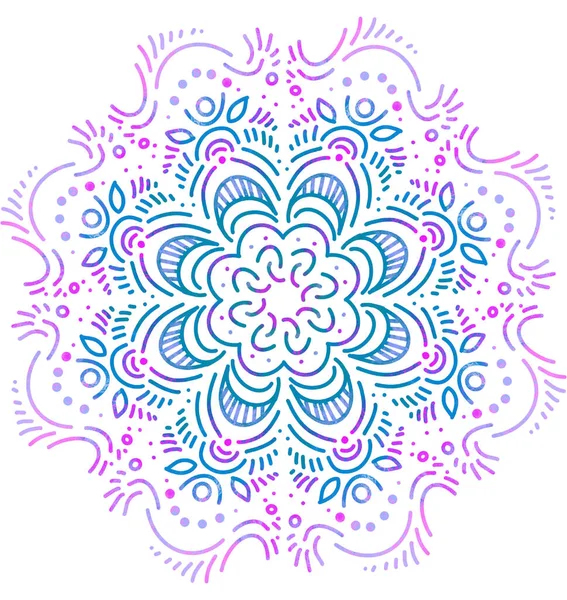 Mandala desenli süs el çizimi simetrik meditasyon