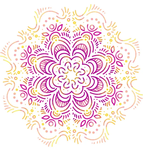 Mandala desenli süs el çizimi simetrik meditasyon