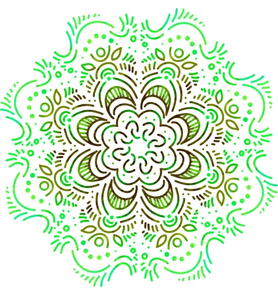 Patrón Mandala Ornamento Dibujo Mano Ilustración Meditación Simétrica — Foto de Stock