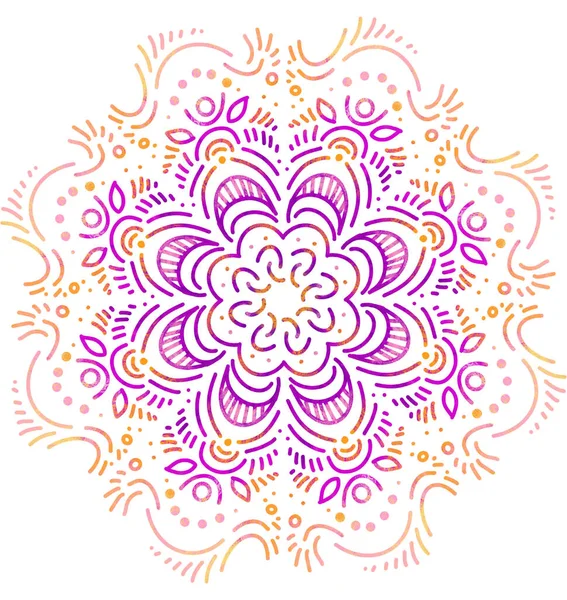 Mandala Pattern Ornament Hand Drawing Illustration Symmetrical Meditation — Stock fotografie