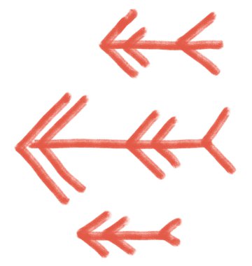 Serbest el çizimi serbest ok çizgisi ve taslak sanatı