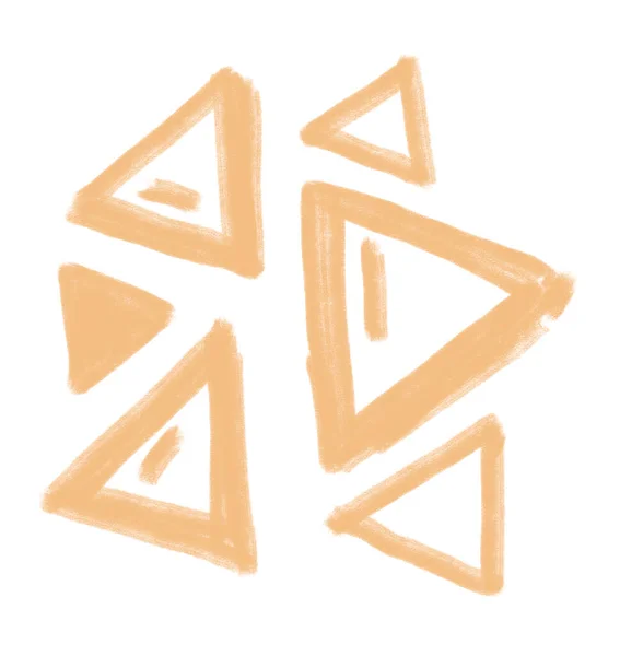 Freeform Hand Doodle Freehand Triangles Line Shape Sketch Art — Foto Stock