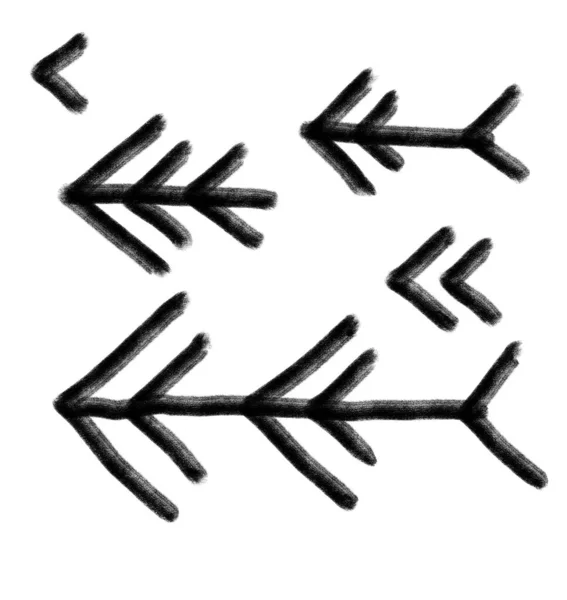 Freeform Hand Doodle Freehand Arrows Line Shape Sketch Art — Foto Stock