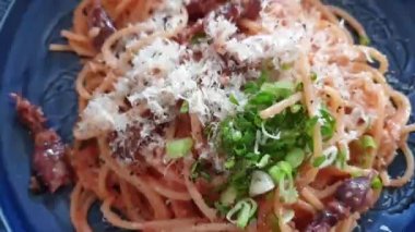 Fusion Japanese Italian food spaghetti mentaiko hotaru squid