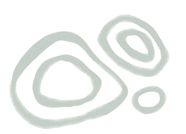 Boho Ring Sten Form Och Linje Abstrakt Organisk Handritad Illustration — Stockfoto