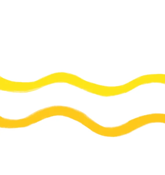 黄色いレモン汁波のバナー手描きイラストアート — ストック写真
